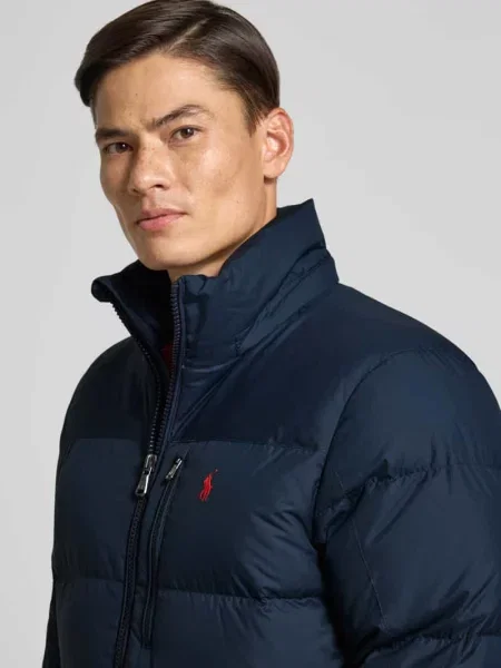 Kurtka puchowa o kroju regular fit z wyhaftowanym logo Polo Ralph Lauren granatowa