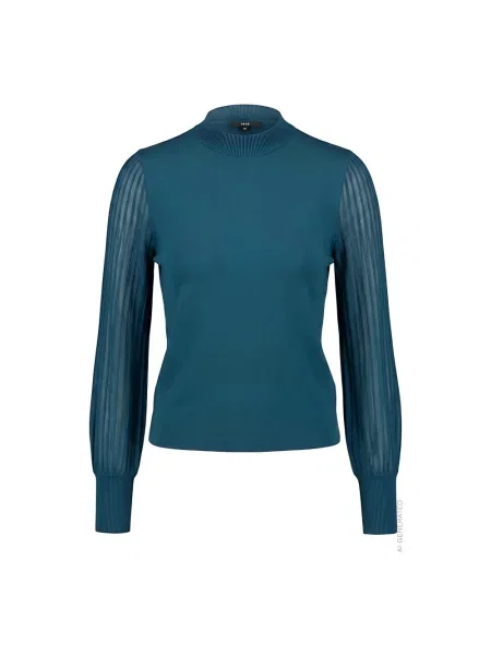 Dzianinowy sweter Zero C ze stójką zielony