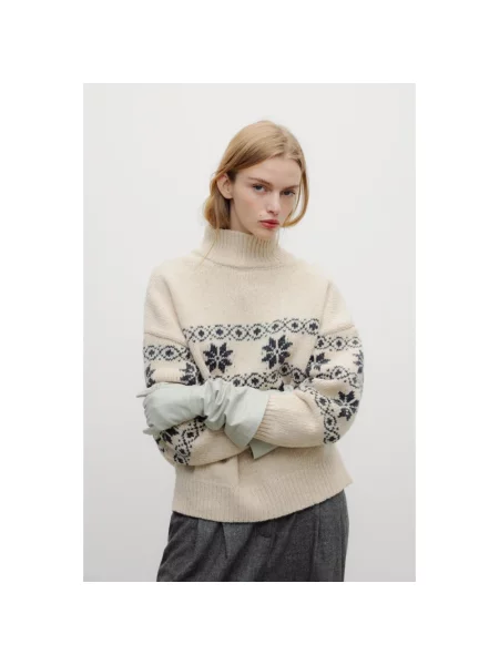 Sweter The New Society wełniany beżowy