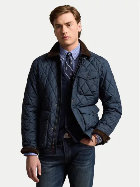 Kurtka Polo Ralph Lauren pikowana niebieska