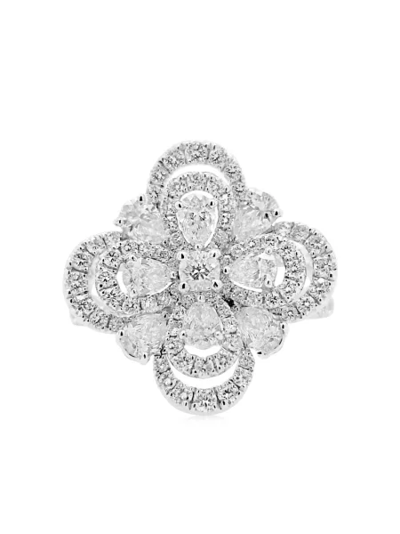 Inel Hyt Jewelry cu model floral alb