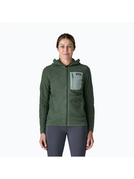 Bluză fleece pentru femei Patagonia R1 Air Full-Zip Hoody canopy green verde