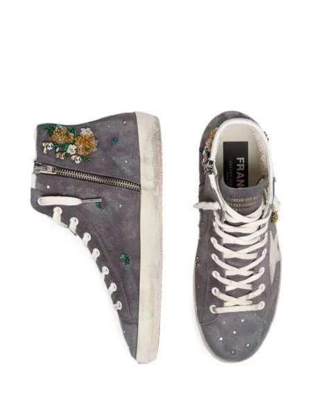 Τοπ Golden Goose με κέντημα σουέτ γκρι