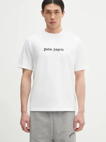 Palm Angels t-shirt Classic Logo Slim z nadrukiem biały