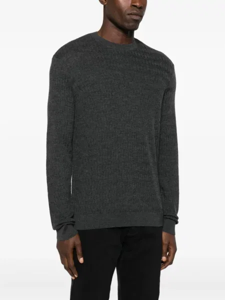 Pulover Emporio Armani cu decolteu rotund gri