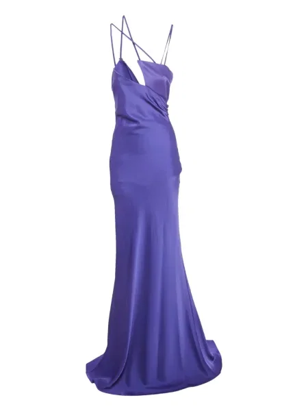Rochie The Attico din satin de costum violet