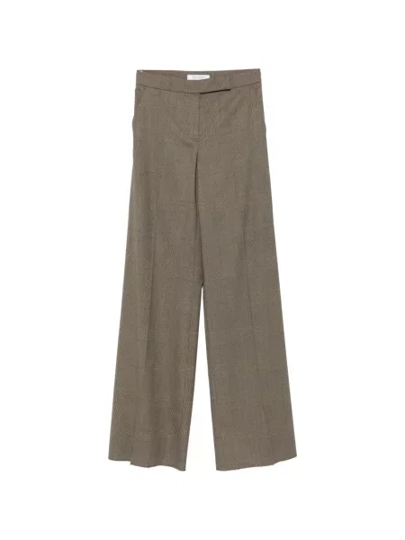 Pantaloni Max Mara în carouri verde
