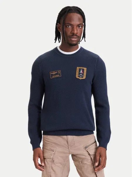 Aeronautica Militare Pulover Bleumarin