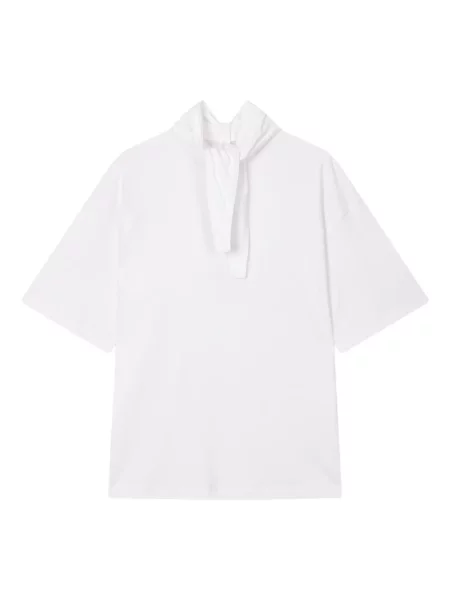 Top Studio Tomboy cu funde scurt alb