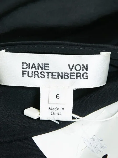 Σατέν κοστούμι φόρεμα Dvf Diane Von Furstenberg με βολάν μαύρο