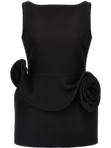 Mała sukienka mini Magda Butrym w kwiatki garniturowa czarna