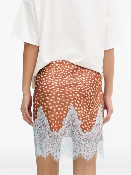 Μίνι φούστα Never Fully Dressed με σχέδιο με δαντέλα πορτοκαλί