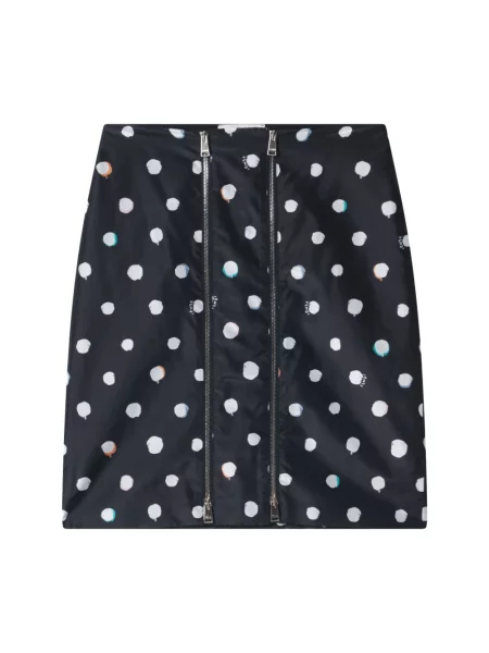 Lniana spódnica Fendi w grochy czarna