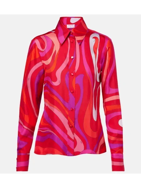 Cămașă Pucci de mătase roșu