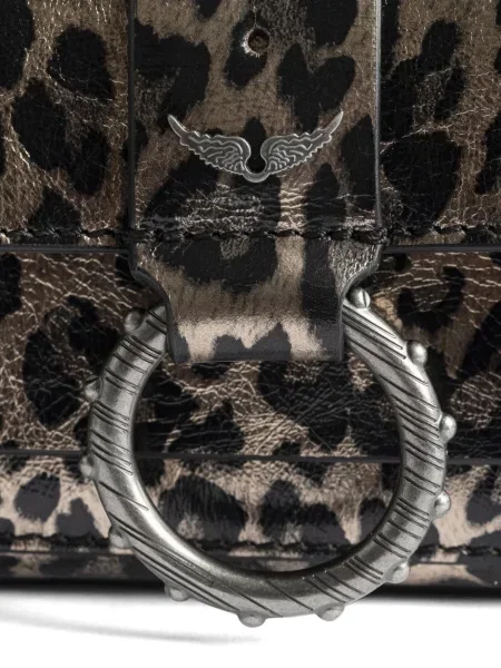 Kopertówka Zadig&voltaire z nadrukiem w panterkę brązowa