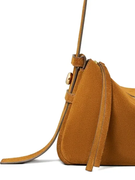 Geantă de mână Tory Burch din piele de căprioară maro