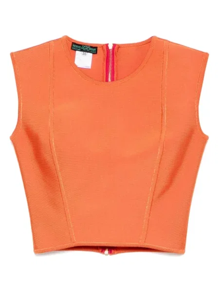 Top Herve L. Leroux bez rękawów o krotszym kroju pomarańczowy