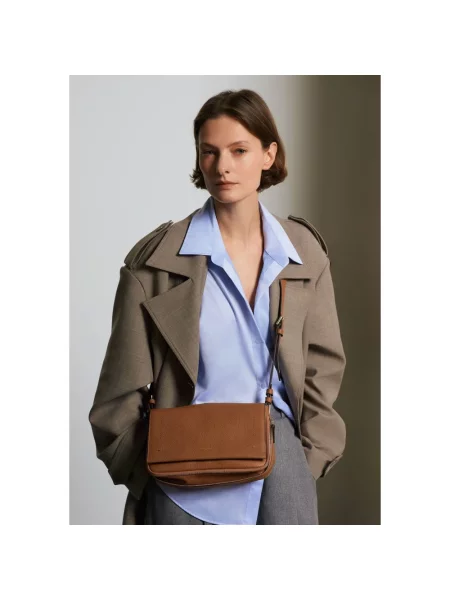 Torebka crossbody Le Tanneur skórzana brązowa
