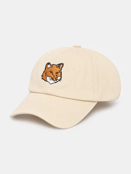 Czapka z daszkiem Maison Kitsune beżowa