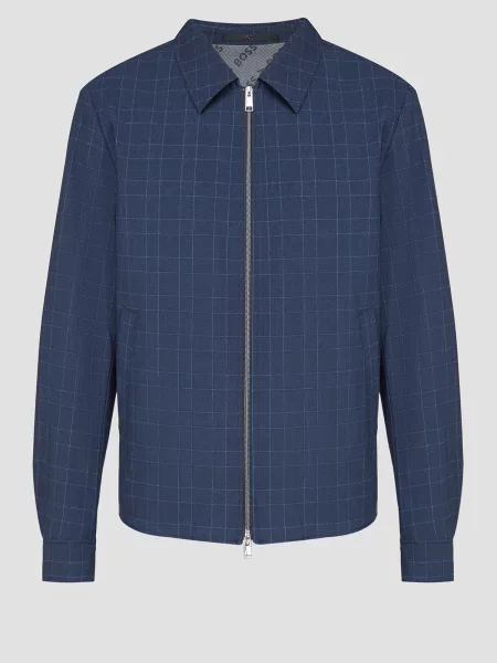 Клетчатая рубашка Boss синяя