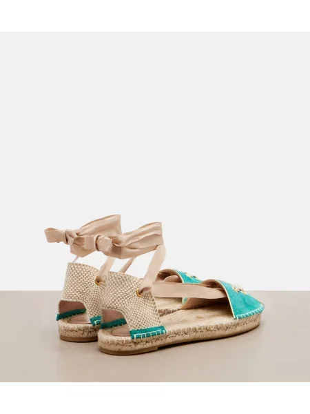Semišové espadrilky Valentino Garavani modrá