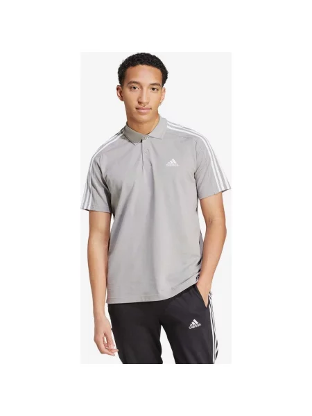 Koszulka polo Essentials Piqué Embroidered Small Logo krótki rękaw szaro-biała XS biała