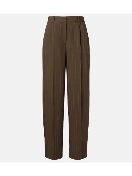 Pantaloni Toteme cu dungi verde