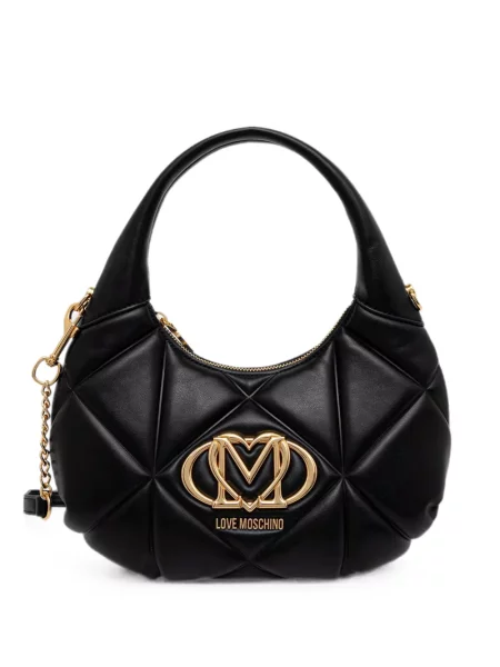 Matlasat geantă Love Moschino cu autograf negru