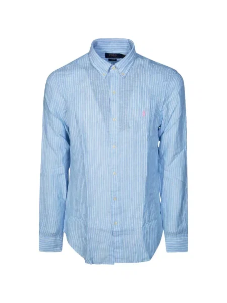 Prugasta košulja Polo Ralph Lauren s vezom smeđa