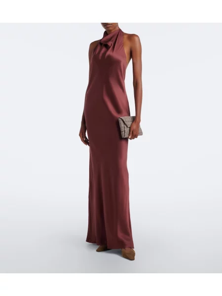 Rochie Brunello Cucinelli din satin cu gât halter