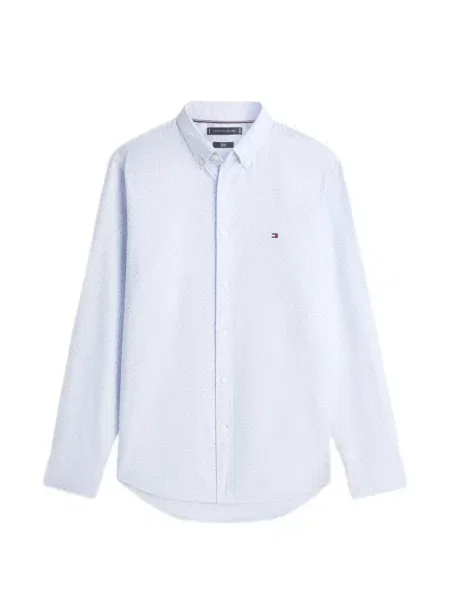 Cămașă Tommy Hilfiger cu imagine din poplin albastru