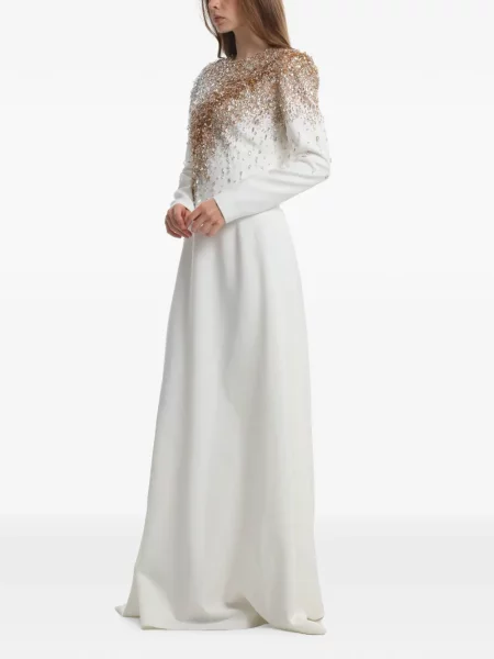 Rochie maxi Dina Melwani alb