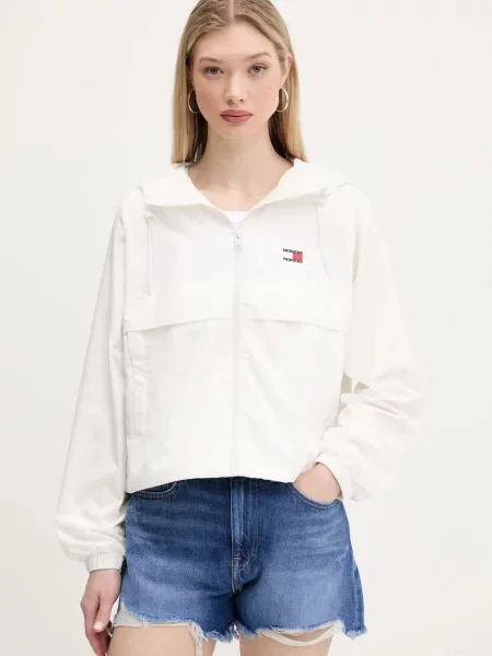 Tommy Jeans geacă de tranzitie oversize alb