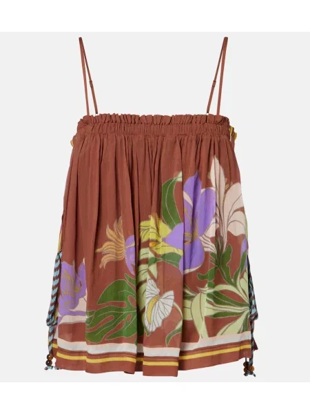 Top Alemais cu model floral maro