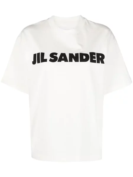 Tricou Jil Sander cu imagine alb