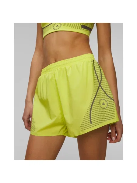 Adidas by Stella McCartney szorty z nadrukiem medium waist zielony