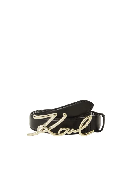 Karl Lagerfeld curea pentru femei din piele K/SIGNATURE negru