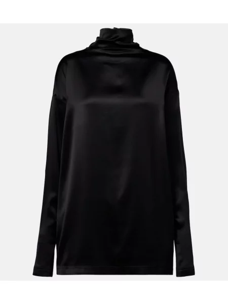 Satenski svilena bluza Phoebe Philo crna