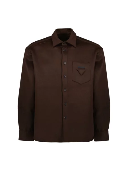 Koszula Prada wełniana brązowa