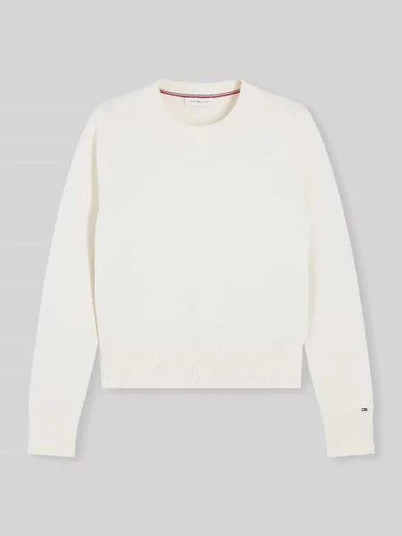 Sweter z czystej bawełny w kroju regular fit Tommy Hilfiger biały