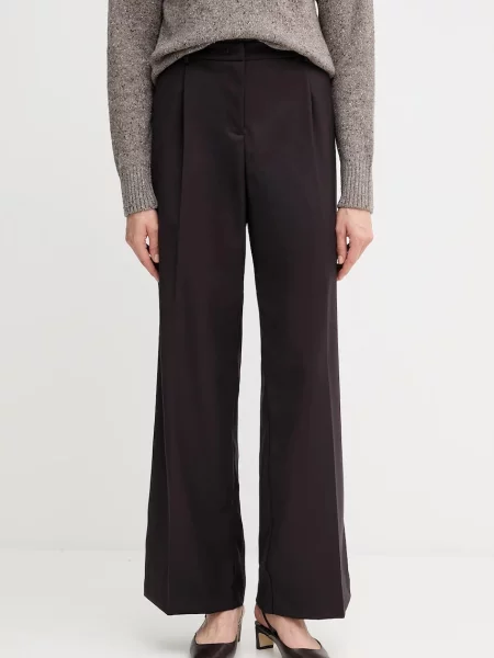 Gaudi pantaloni drept high waist maro