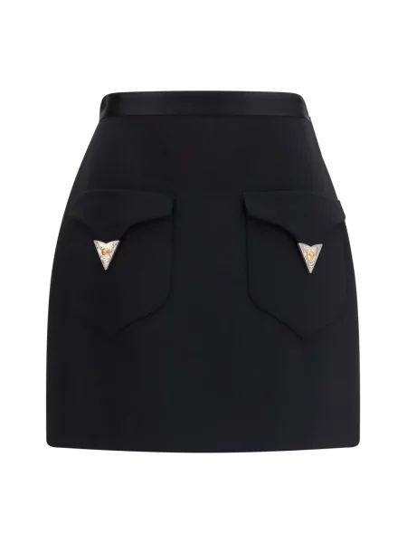 Spódnica mini Versace wełniana czarna