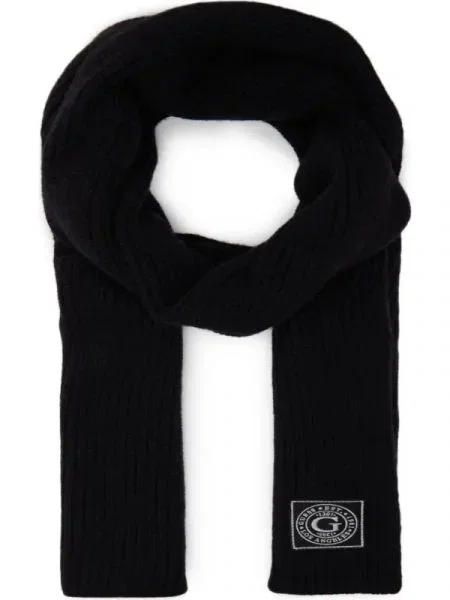 GUESS Șal HUNTER RIBBED cu adaos de lână negru