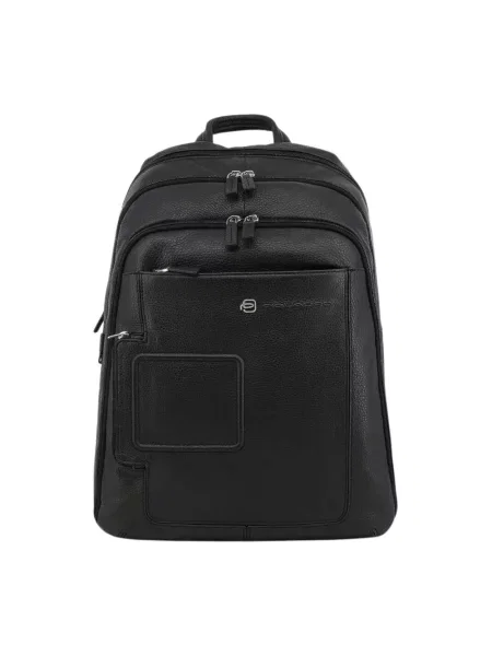 Torba na laptopa Piquadro skórzana czarna
