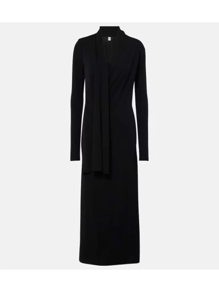 Rochie maxi Toteme din jerseu de costum negru