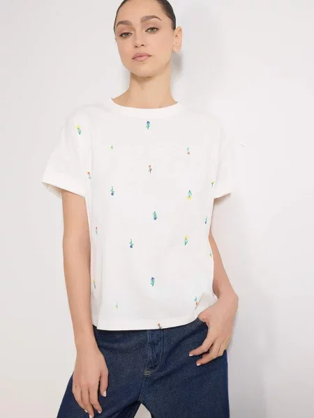 Trendyol Tricou albastru închis / galben / verde alb