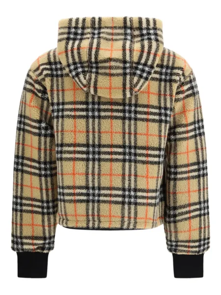 Geacă Burberry în carouri cu glugă