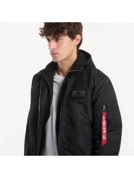 Bunda Alpha Industries s výšivkou čierna