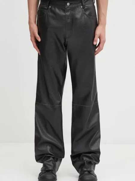 Lakierowane spodnie Mm6 Maison Margiela czarne
