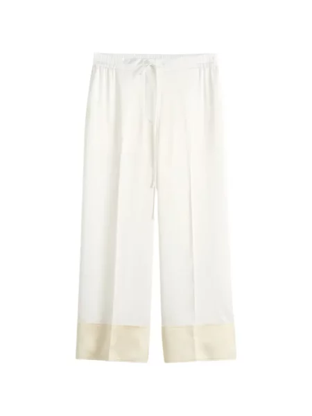 Pantaloni Toteme de mătase cu cordon alb
